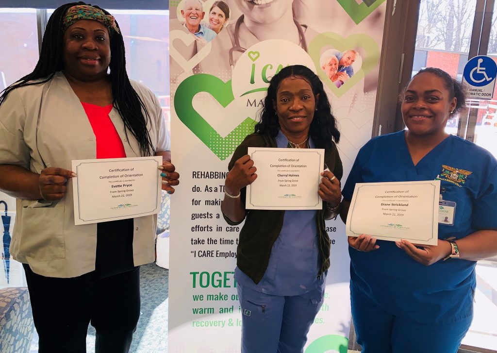 New CNAs and LPN to the Spring Grove Team! Spring Grove